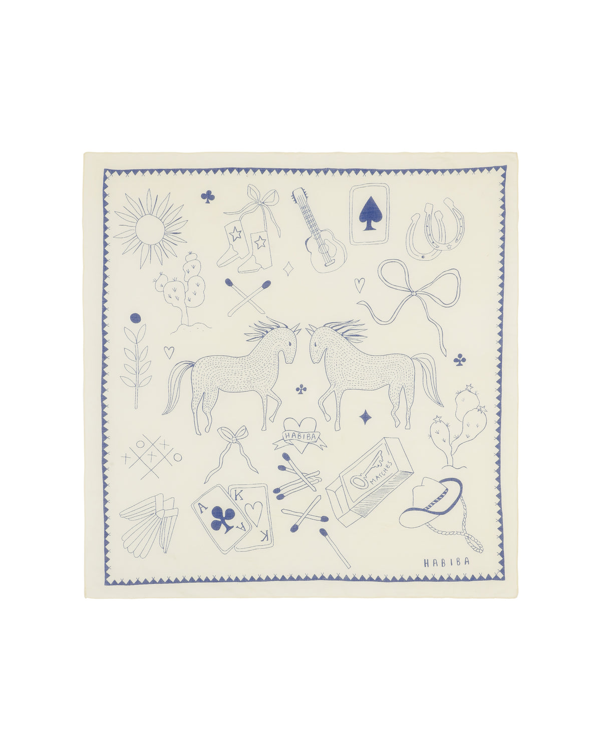 HABIBA POLLY SOLO BANDANA Bananas & Scarves JAPAN BLUE